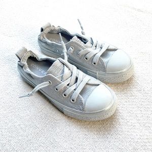 NWT Converse silver sneakers little girls sz 12